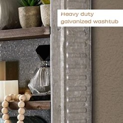 WOODEXPE Galvanized Wash Tub With Shelves Rustic Bathroom Decor Rustic Farmhouse Bathroom Shelf 7 WOODEXPE Galvanized Wash Tub With Shelves Rustic Bathroom Decor Rustic Farmhouse Bathroom Shelf -Moen Shop 51hCQFfEZqL