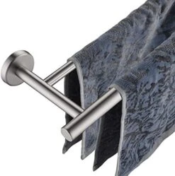 JQK Double Towel Bar, 24 Inch 304 Stainless Steel Thicken 0.8mm Bath Towel Rack For Bathroom, Towel Holder Brushed Wall Mount, Total Length 27.16 Inch, TB100L24-BN -Moen Shop 51hGheh4YL. AC