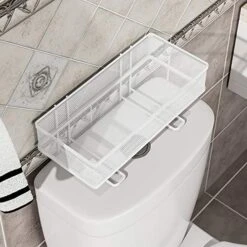 Holoxin Over The Toilet Storage Shelf For Bathroom Organization Space Saver Organizer Rack White