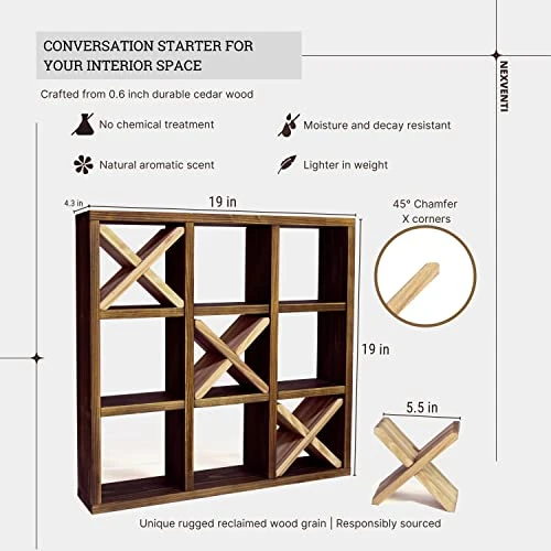 Tic Tac Toe Toilet Paper Holder | Rustic Wall Mounted Floating Hanging Or Freestanding Storage Wooden Shelf | Over The Toilet Roll Storage Rack Organizer | Bathroom Vintage Decor (Farmhouse Brown) 4 Tic Tac Toe Toilet Paper Holder | Rustic Wall Mounted Floating Hanging Or Freestanding Storage Wooden Shelf | Over The Toilet Roll Storage Rack Organizer | Bathroom Vintage Decor (Farmhouse Brown) - Image 2