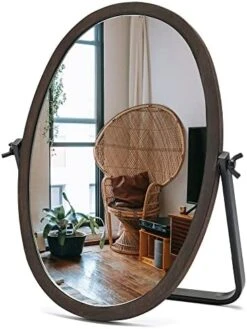 Geloo Vintage Table Desk Mirror-Bronze Metal Framed Standing Mirror 360 Degree Adjustable Swivel For Tabletop, Countertop, Bedroom,Bathroom,Living Room 11.8'' X 7.8'' -Moen Shop 51l 7qQRZ4L. AC