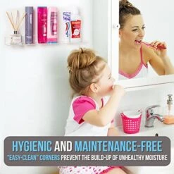 Pretty Display Invisible' Bathroom Shelf Wall Mounted [2 Pack] 15 Inch Clear Acrylic Shelves Extra Strong & Easy To Wall Mount -Moen Shop 51mW4LcfHiL