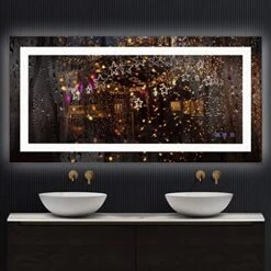 Bonnlo 32"×24" (800×600mm)Bluetooth Mirror,Led Bathroom Mirror Smart Mirror With Bluetooth Speaker, Anti-Fog Bathroom Led Mirror With Memory Touch, Dimmable Espejos Para Baños, Vertically/Horizontally -Moen Shop 51nIMu4UvvL. AC
