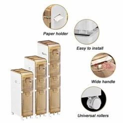 Corner Bedside Table Medicine Cabinet Storage For Bathroom Organizer For Store Toilet Paper,Books,Shampoo, Small Space Organization -Moen Shop 51sIVVaxDgL
