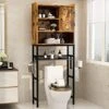 Lamerge Over The Toilet Storage Cabinet, Bathroom Toilet Rack, Freestanding Bathroom Organizer Over Toilet With Adjustable Shelf, Paper Hook, Space Saver Toilet Stands, Open Storage, Rustic Brown -Moen Shop 51sw7LXX57L