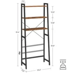 VASAGLE Over The Toilet Storage, 3-Tier Bathroom Storage Shelf, With Adjustable Bottom Stabilizer Bar, Space-Saving, Steel Frame, Industrial Style, Rustic Brown And Black UBTS005B01 -Moen Shop 51u4TgBOvQL