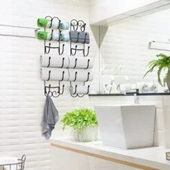 DecoBros Wall Mount Multi-Purpose Towel/Wine/Hat Rack, Bronze -Moen Shop 51v3cQ6u40L