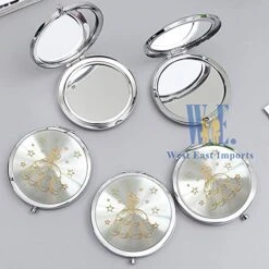 WE Mis Quince Años (12 PCS) Sweet 15, Sweet Sixteen, Quinceañera, Mis 15 Años Compact Mirror (Silver) -Moen Shop 51v4zmoC9qL