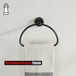 JQK Towel Ring Oil Rubbed Bronze, Stainless Steel Half Ring Towel Holder For Bathroom, 7 Inch ORB Wall Mount, TR160-ORB -Moen Shop 51vNlZ0PRVL