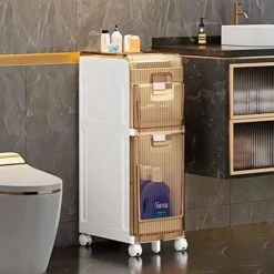 Corner Bedside Table Medicine Cabinet Storage For Bathroom Organizer For Store Toilet Paper,Books,Shampoo, Small Space Organization -Moen Shop 51vbvmWM84L. AC