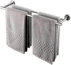 KES 23.6-Inch Double Towel Bar Bathroom Shower Dual Towel Holder Hanger SUS 304 Stainless Steel Wall Mounted Matt Black, A2001S60-BK -Moen Shop 51vgFKOzV0L. AC